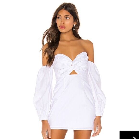 NWT SUPERDOWN White Off The Shoulder Mini Dress - Picture 1 of 5